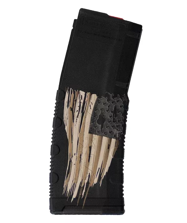 Black Rain Ordnance Lasered AR-15 30-Round Polymer Magazine Tattered Flag BROMG30TTRDFG