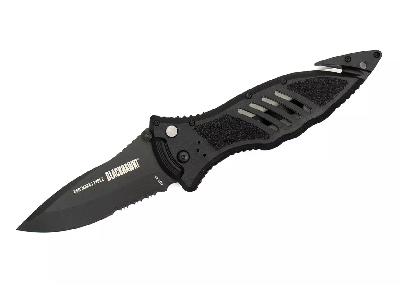 Blackhawk CQD Mark 1 Type E Folding Rescue Knife - Serrated