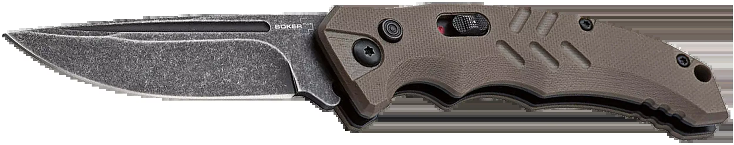 Boker Plus Intention II Automatic Folding Knife, D2 Stonewash Blade, Coyote Brown G-10 – 01BO483