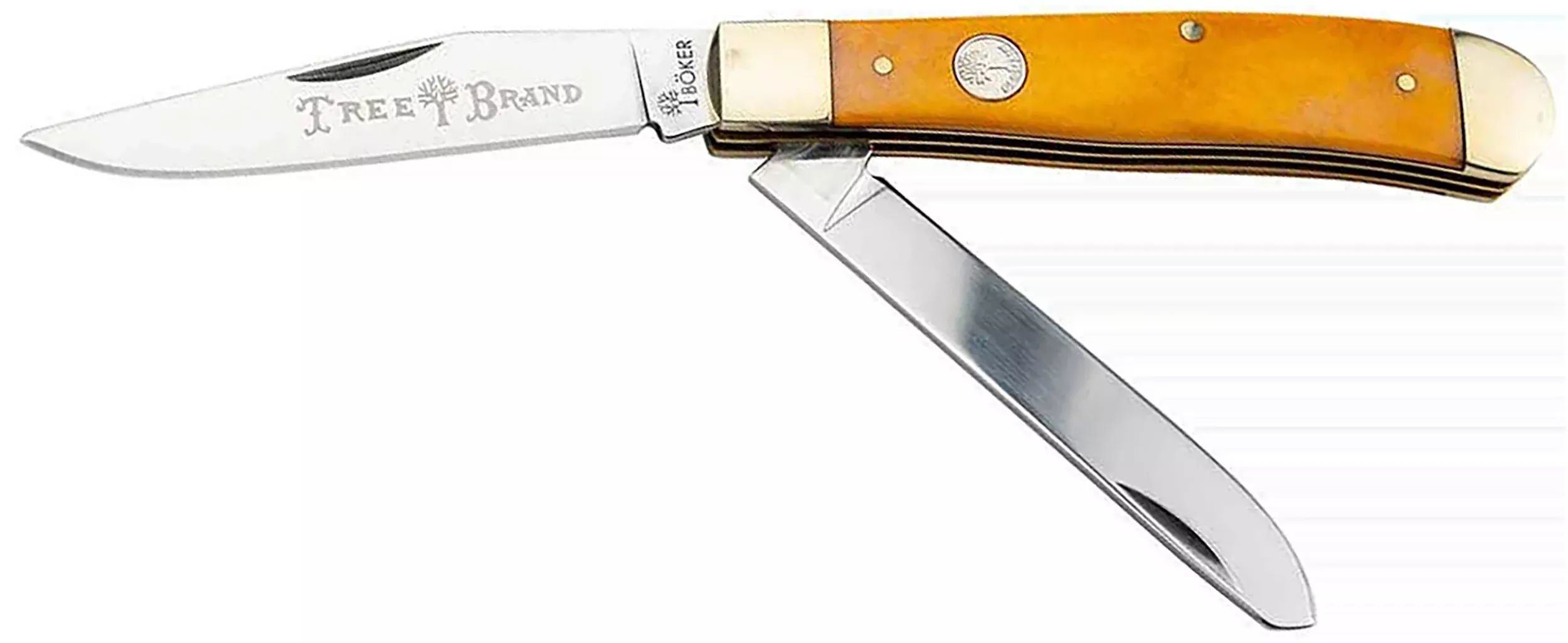 Boker Traditional Series Trapper Folding Knife, D2 Tool Steel, Smooth Yellow Bone Handle - 110835