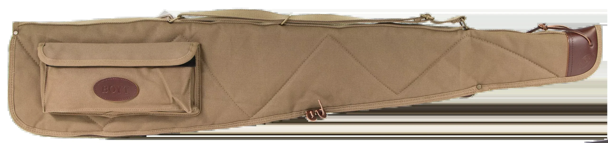Boyt Harness Alaskan Rifle Case – Waxed Canvas Khaki, Quilted Flannel Lining, Lockable Brass Zipper OGC98PM06
