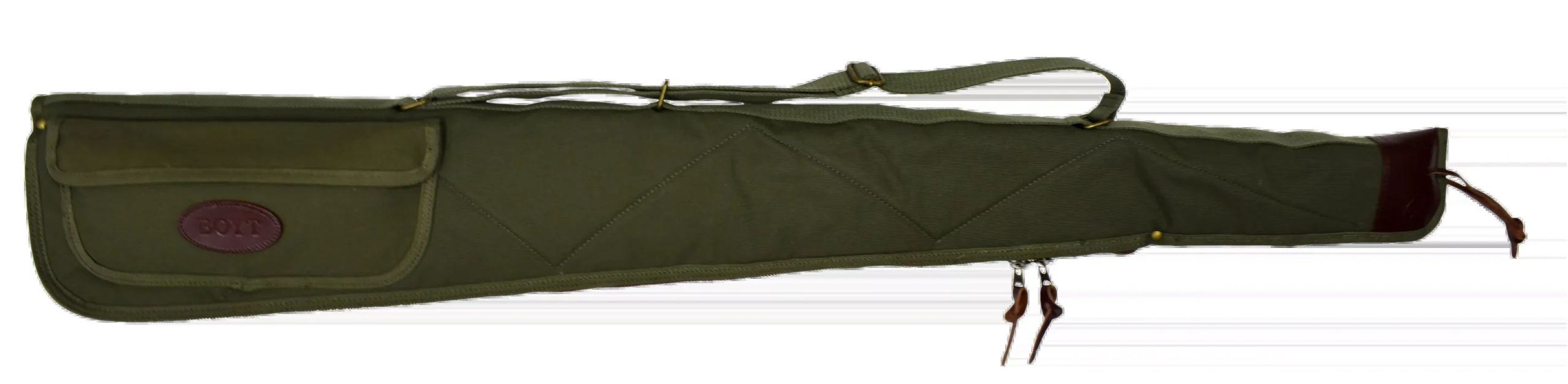 Boyt Harness Alaskan Shotgun Case, Waxed Canvas Olive Drab Green, 52 in length, Brass Hardware OGC97PXL9