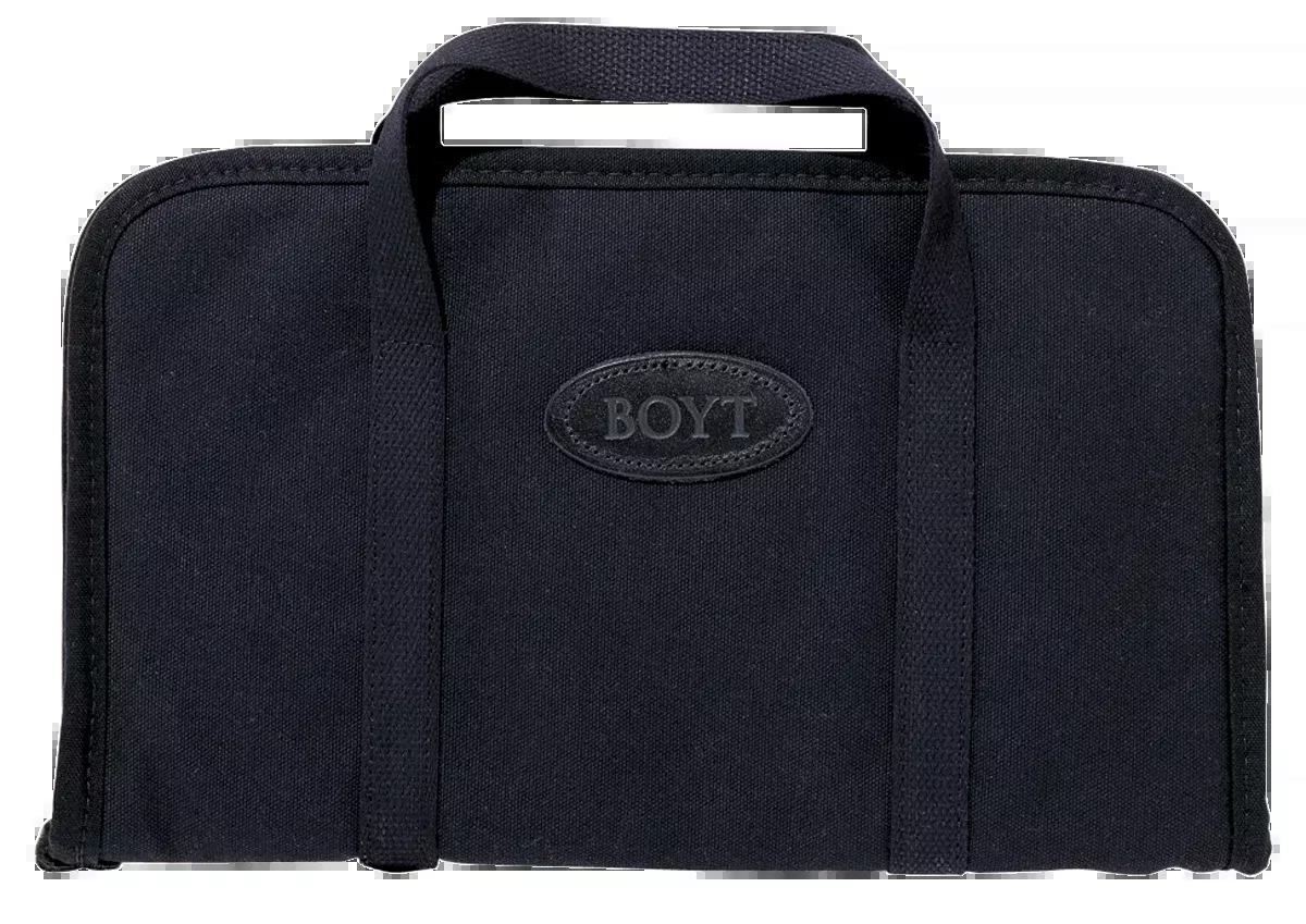 Boyt Harness Rectangular Pistol Rug – Waxed Black Canvas Handgun Case with Zipper, 0PP640003