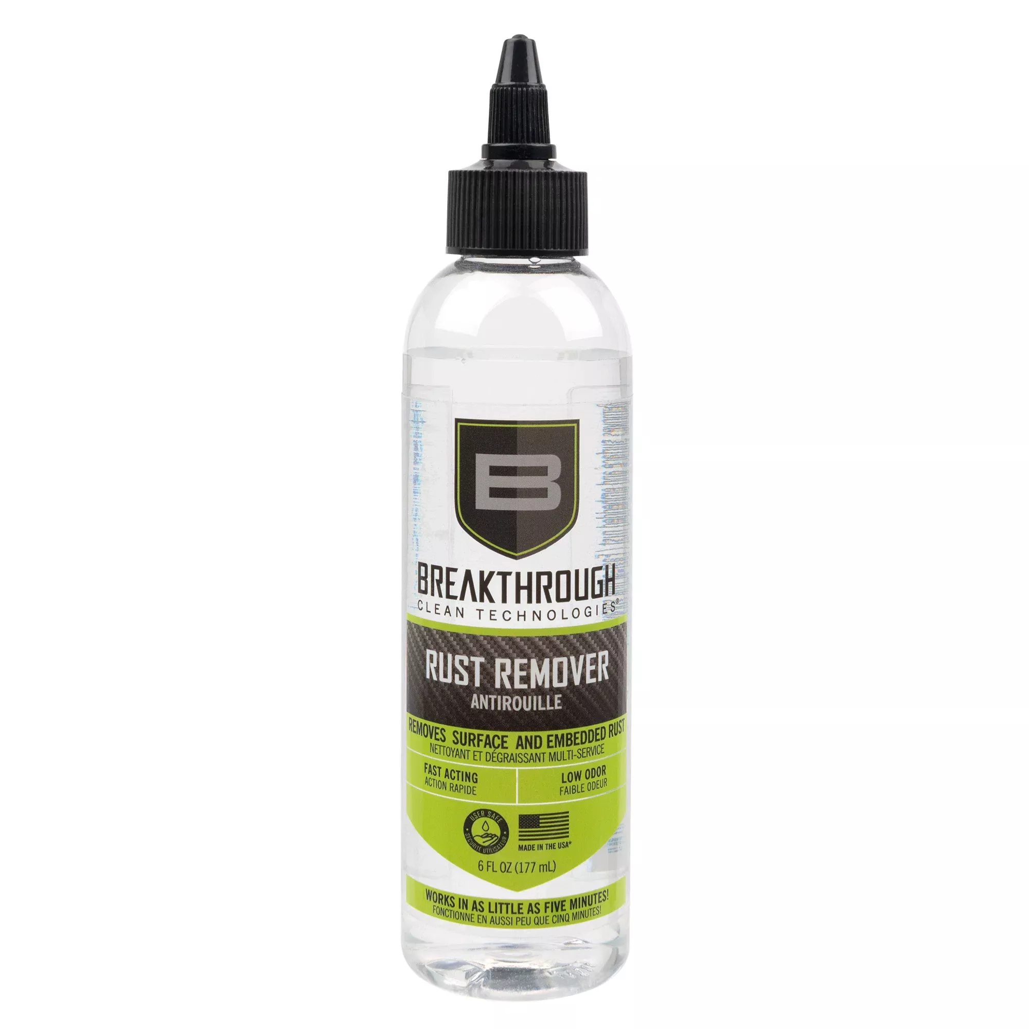 Breakthrough Clean Technologies Rust Remover, Water-Based Fast-Acting 6 oz Cone Cap Bottle BT-RR-6OZ