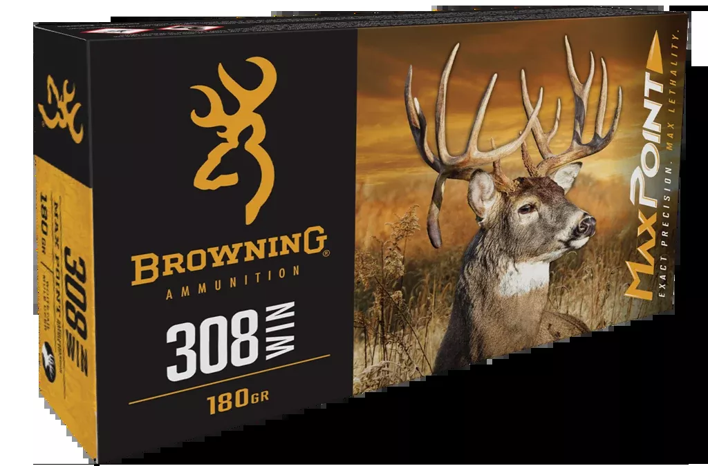 Browning Ammo Max Point .308 Winchester 168gr Polymer Tip Hunting Ammunition 20rd Box B192103082