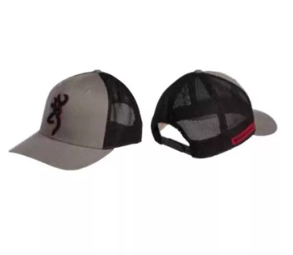 BROWNING Bloodline Gray Cap – Comfortable Outdoor Hat with Classic Logo, 308110611