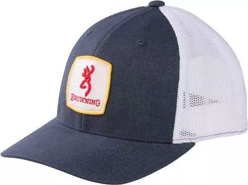 Browning Cap Finn Mesh Snapbck Square Patch Navy Osfm