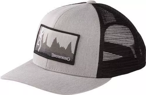 Browning Cap Pulse Mesh Snpbak Rectangle Patch Heather Gray