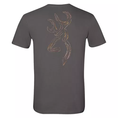 Browning Men's Twig Buckmark T-Shirt - Charcoal