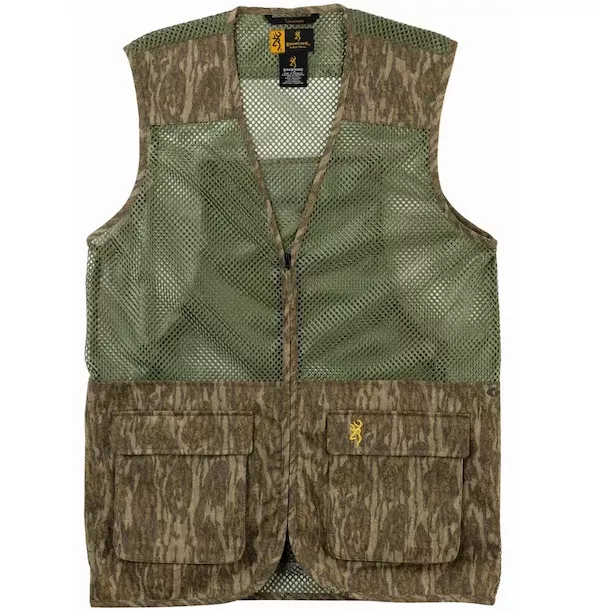 Browning Upland Hunting Dove Vest, Breathable Mesh Camo, Zip Front, Medium (MOBL) - 3050391902