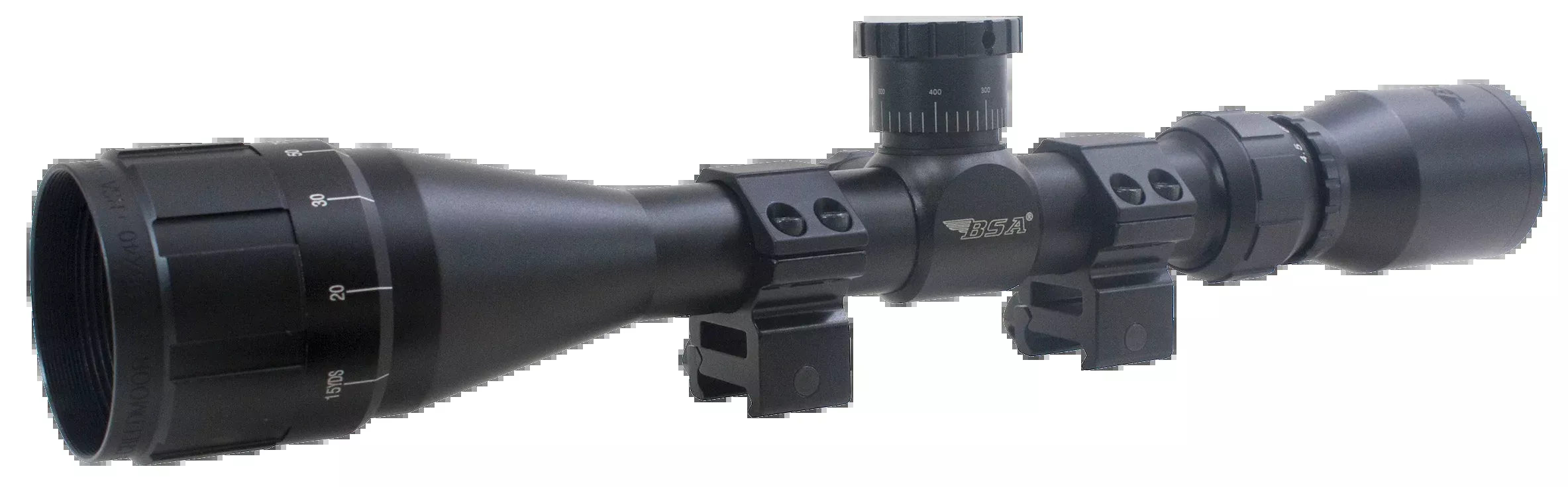BSA Sweet 17 3-12x40mm Adjustable Objective Rifle Scope, 30/30 Duplex, 1-in Tube — 17312X40AO