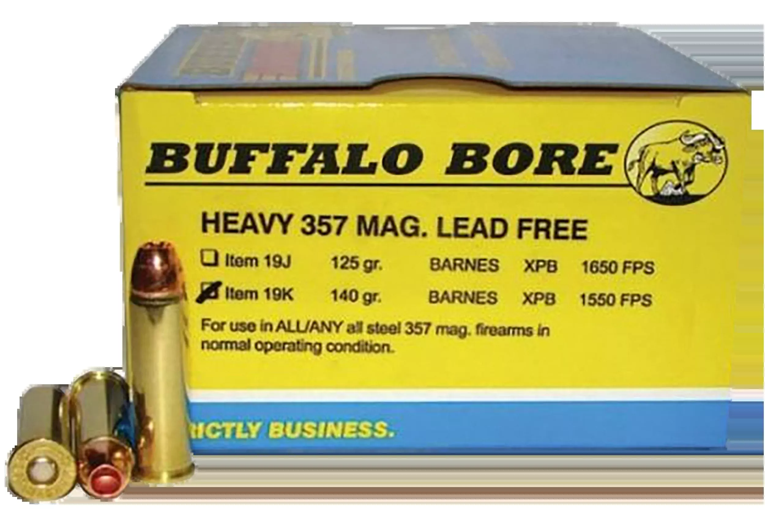 Buffalo Bore 357 Magnum 140gr Barnes VOR-TX XPB Lead-Free Handgun Ammo, 20rd Box 19K20