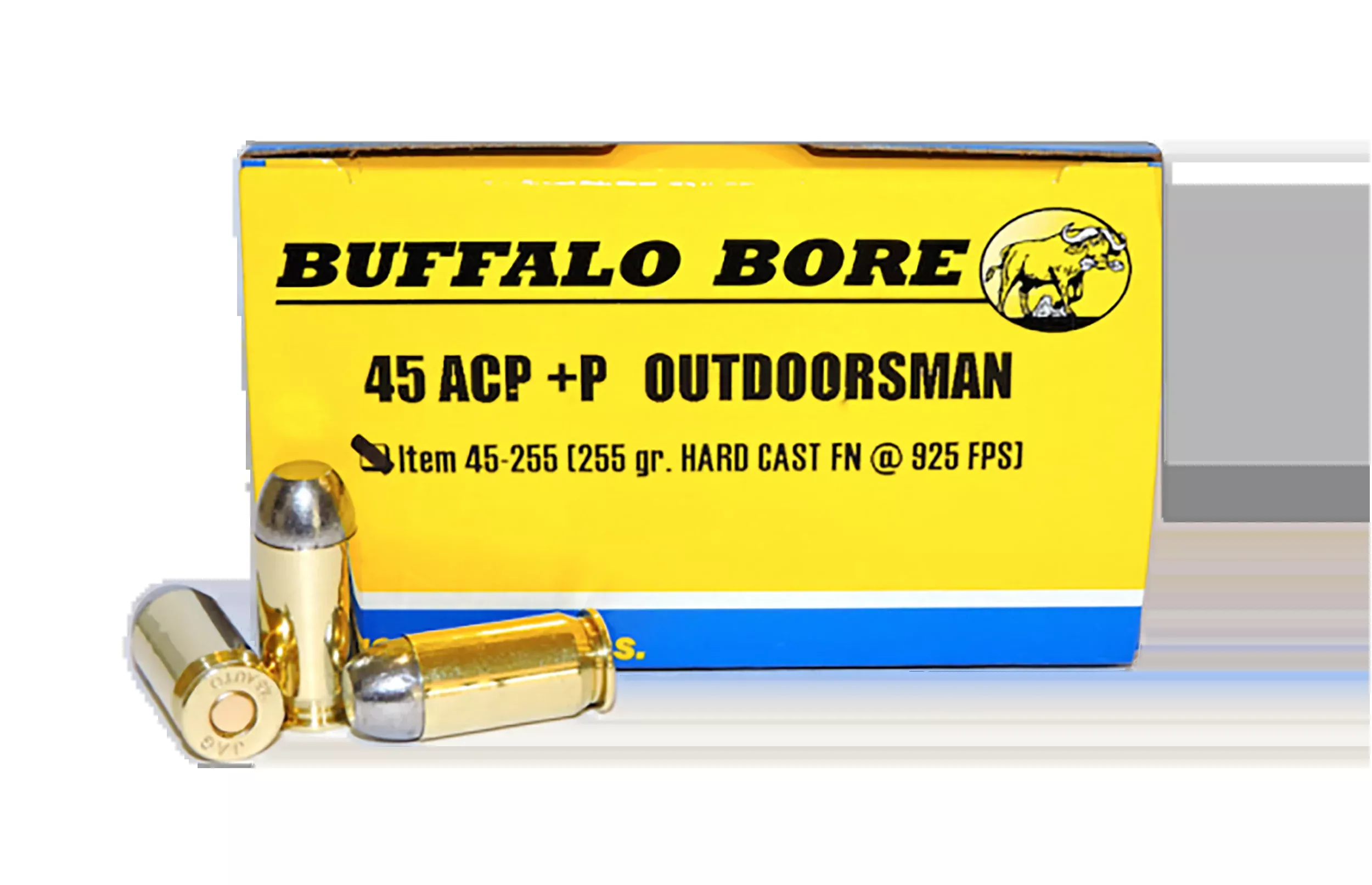 Buffalo Bore Outdoorsman Strictly Business .45 ACP +P 255gr Hard Cast Flat Nose Ammo 4525520