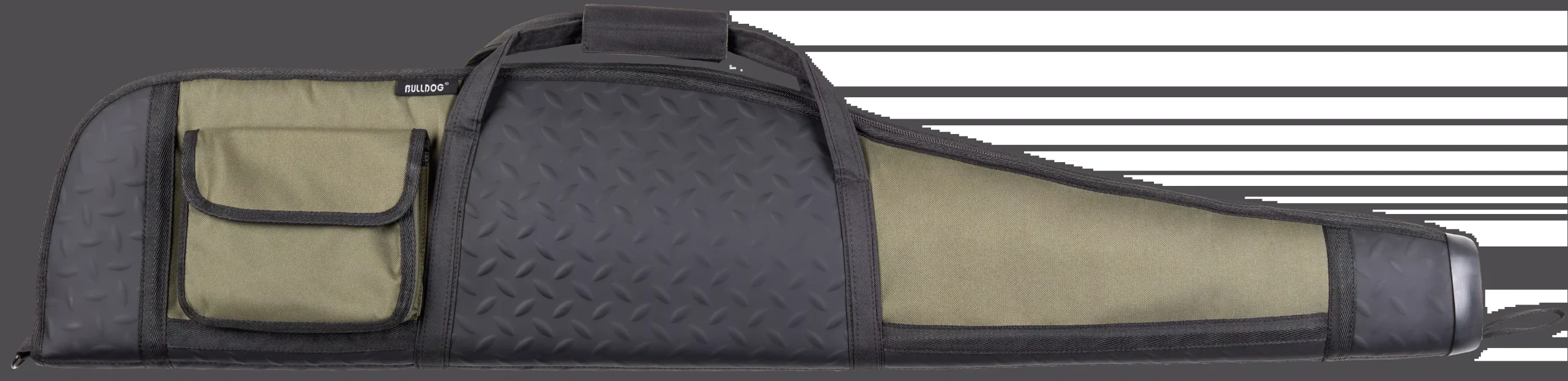Bulldog Armor 48-Inch Rifle Case, Water-Resistant Nylon, Black/Green Panels, Extra Padding BD310
