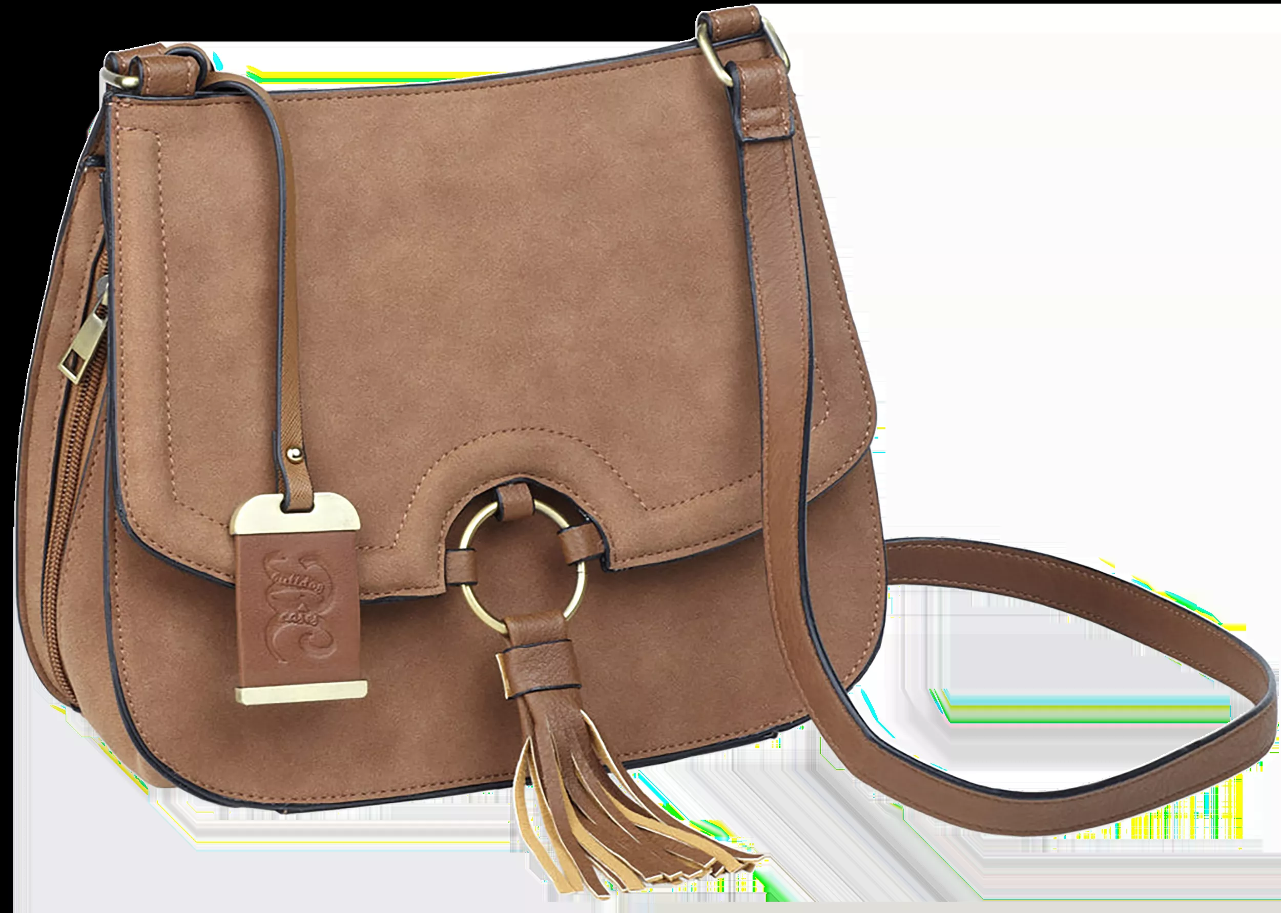 Bulldog BDP034 Cross Body Purse w/Holster Tan Suede Most Sm Pistols & Revolvers Right Hand