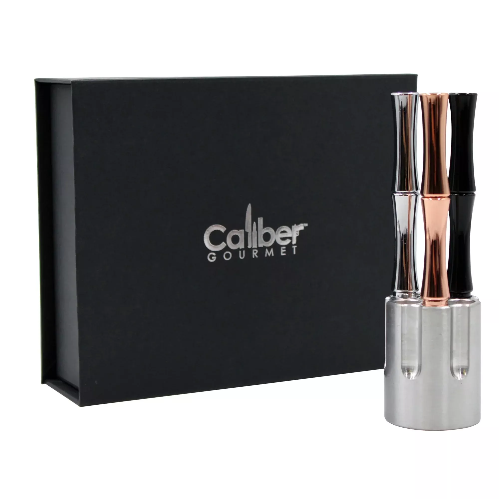 Caliber Gourmet Revolver Cylinder Pen Holder Gift Set with 3 Pens, Cast Aluminum – CBG-1062