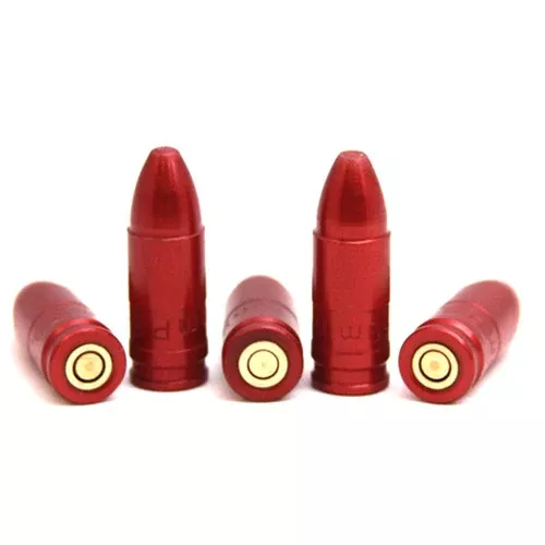 Carlson's Choke Tubes Snap Caps 9mm Luger Aluminum Dummy Rounds, 5-Pack - CRL00058