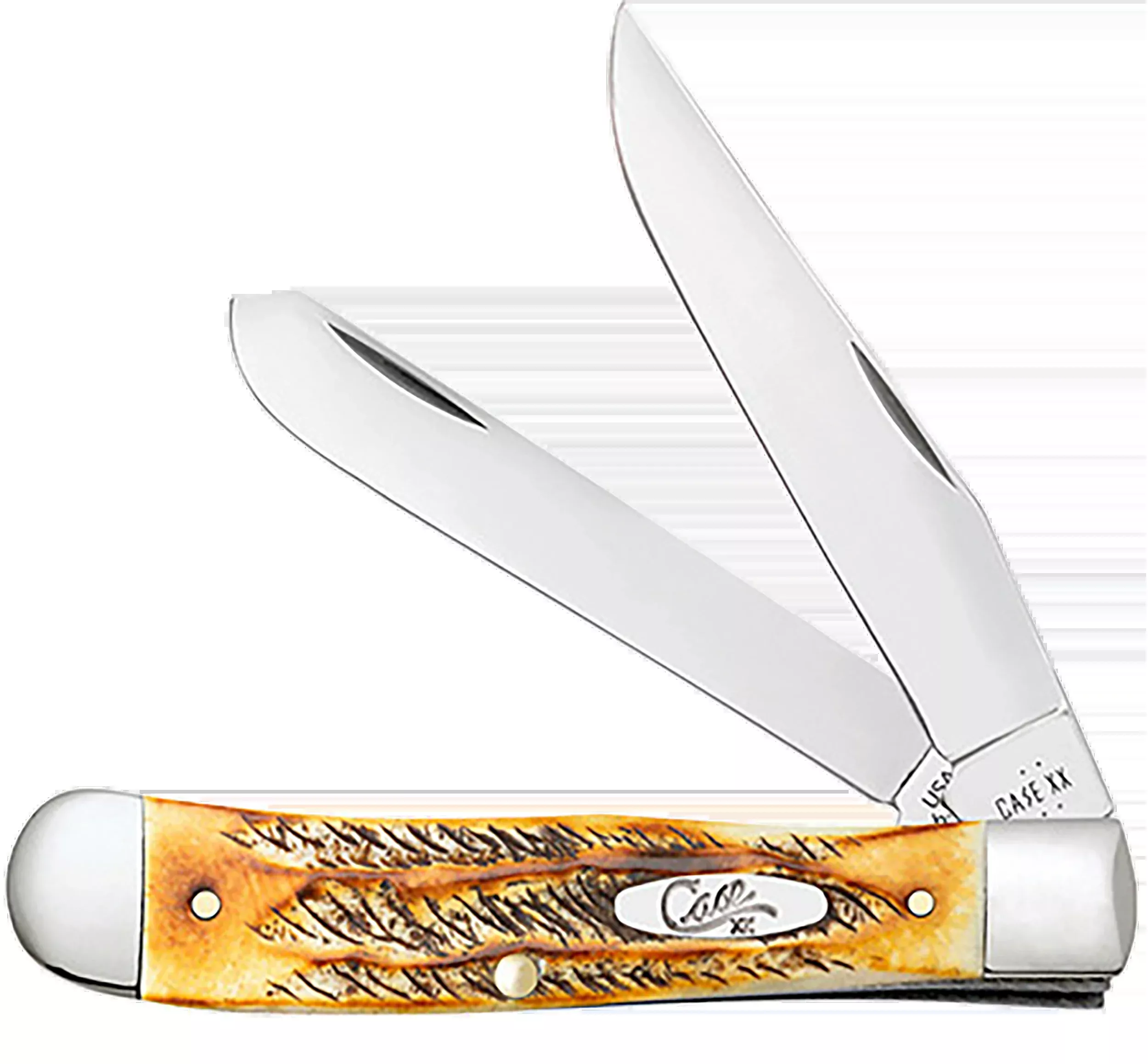 Case 6.5 BoneStag Trapper Pocket Knife with Pocket Clip, Tru-Sharp Stainless Clip & Spey Blades, 65345