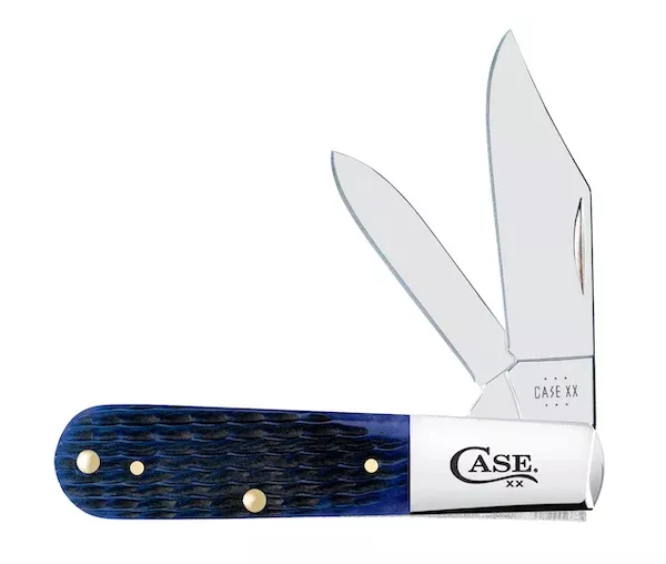 CASE CUTLERY Barlow Pocket Knife, Rogers Jigged Navy Blue Bone, 2 Tru-Sharp Blades – 06894