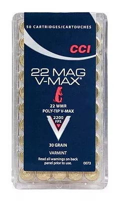 CCI 0073 Varmint .22 WMR 30 GR Poly-Tip V-Max 50 Bx/ – Ammo