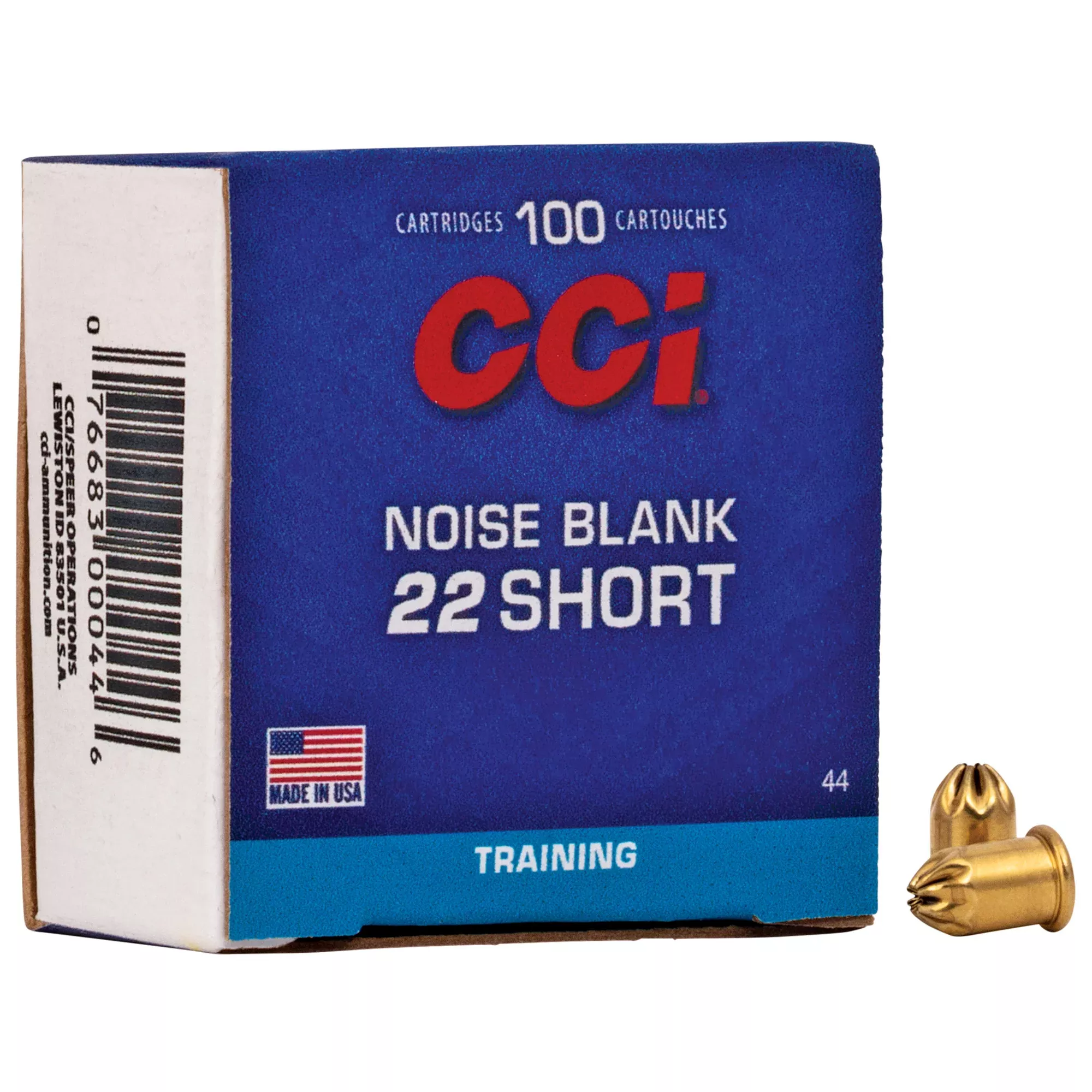 CCI Ammunition .22 Short Noise Blank Smokeless Training Cartridges, 100-Round Box 44
