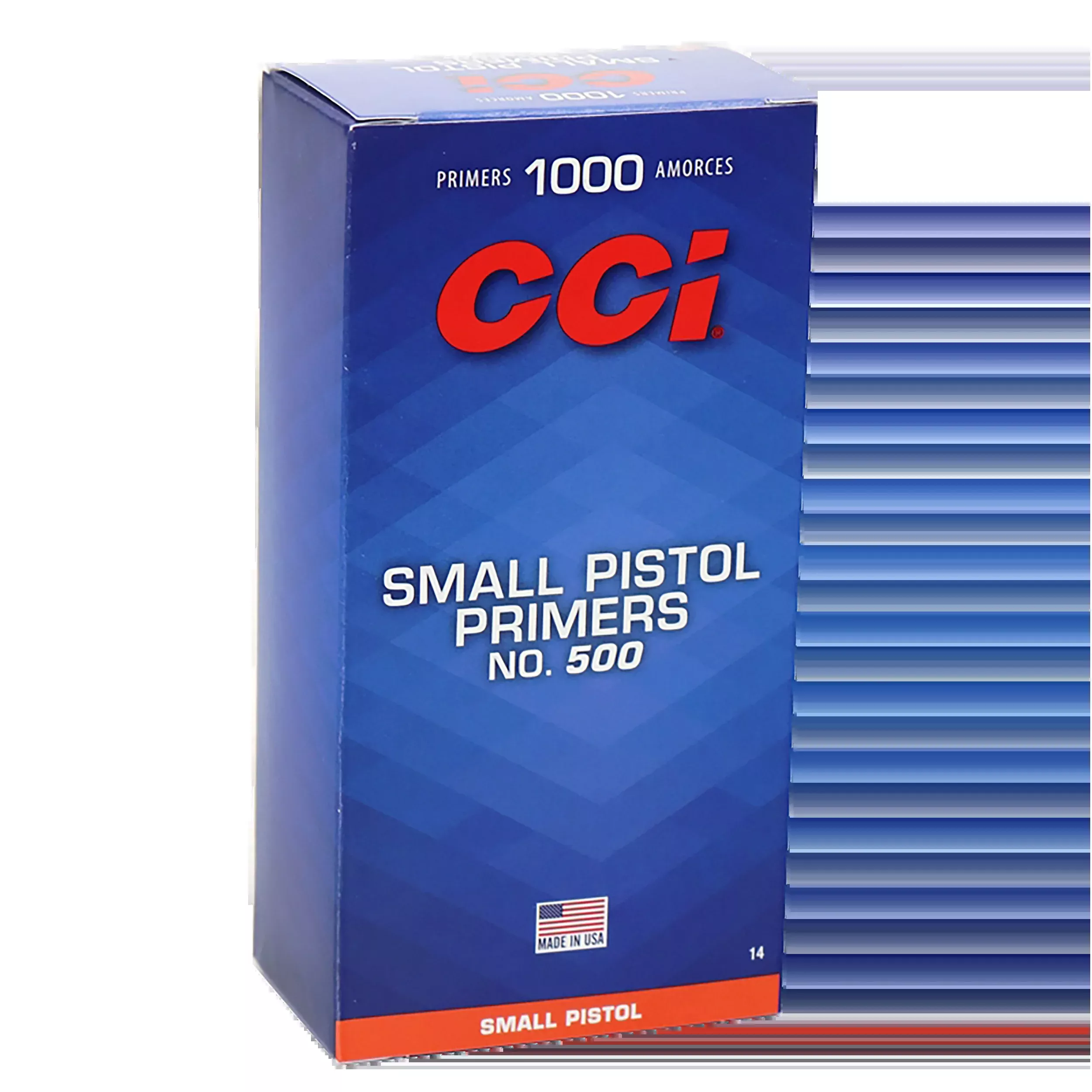 CCI No. 500 Small Pistol Primers for Reloading, 1000-Count Box 0014