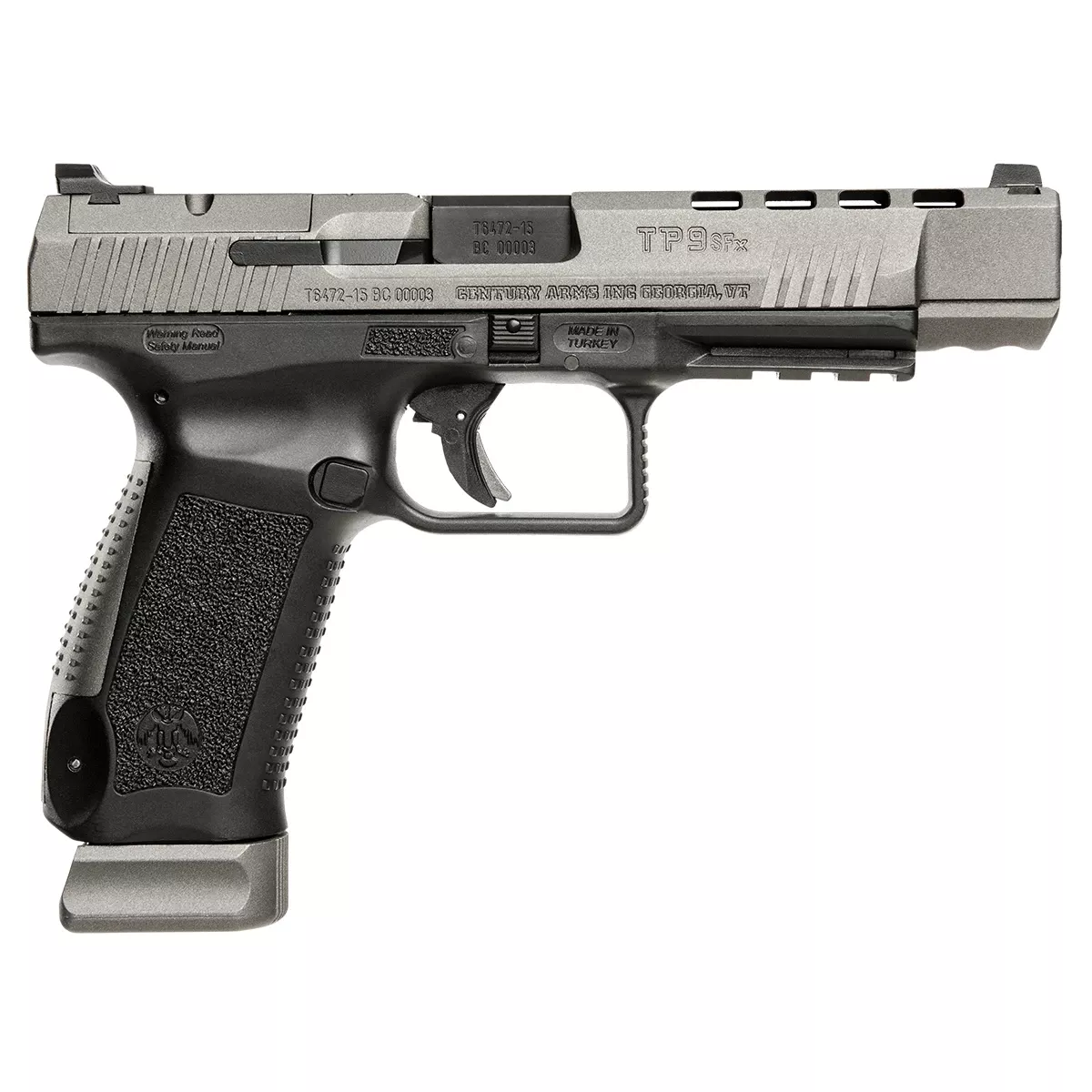 Century Arms CANIK TP9SFx 9mm Pistol - Tungsten Grey Slide 5.25" Black