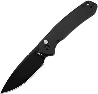 CJRB Cutlery Pyrite Folding Knife - 3.11" AR-RPM9 Black Drop Point Blade, Black Stainless Steel Steel Handles - J1925-BST