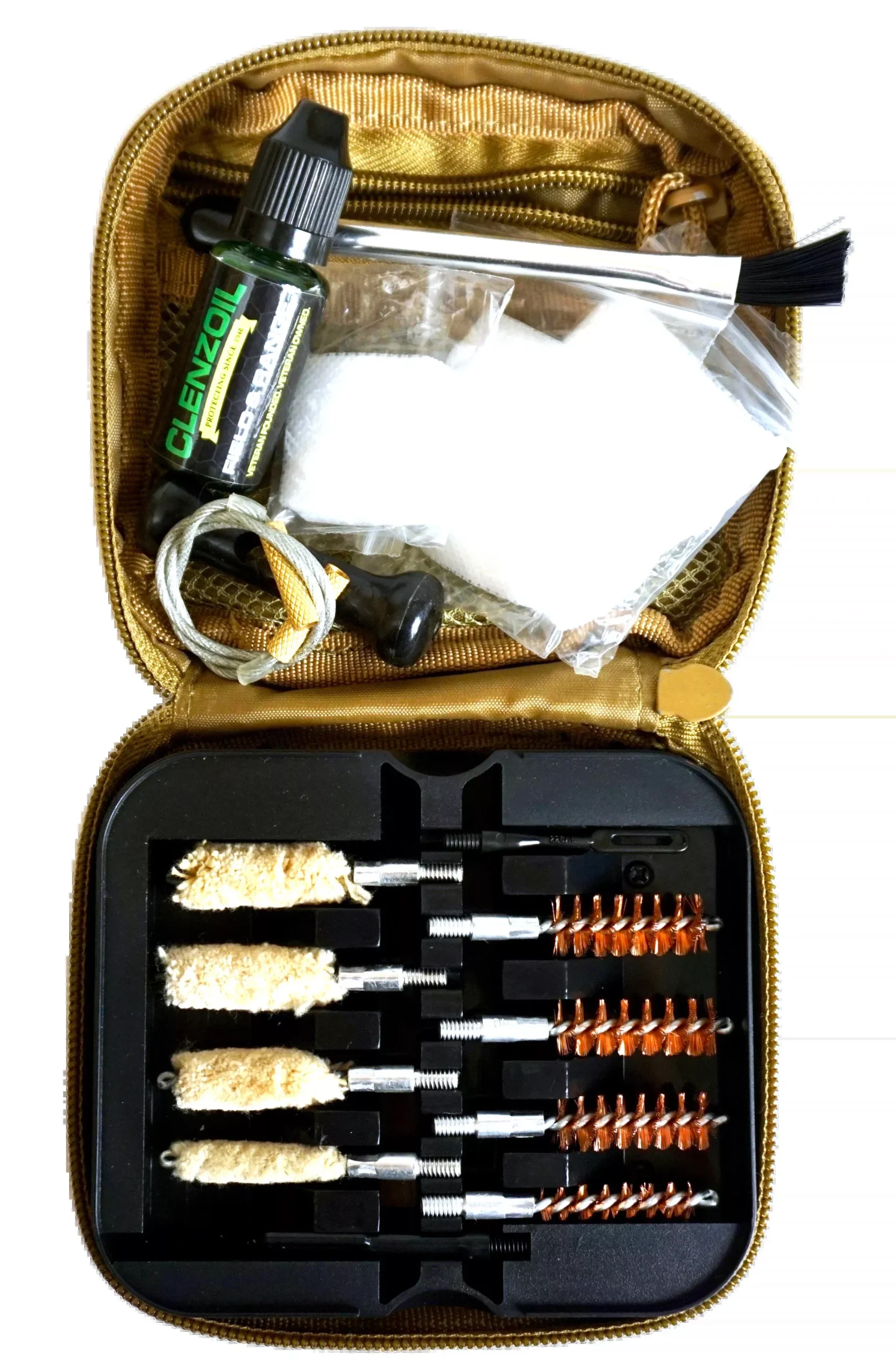 Clenzoil Field & Range Multi-Caliber Pistol Cleaning Kit, 17-Piece Nylon Case, 12-inch Cable – 2076