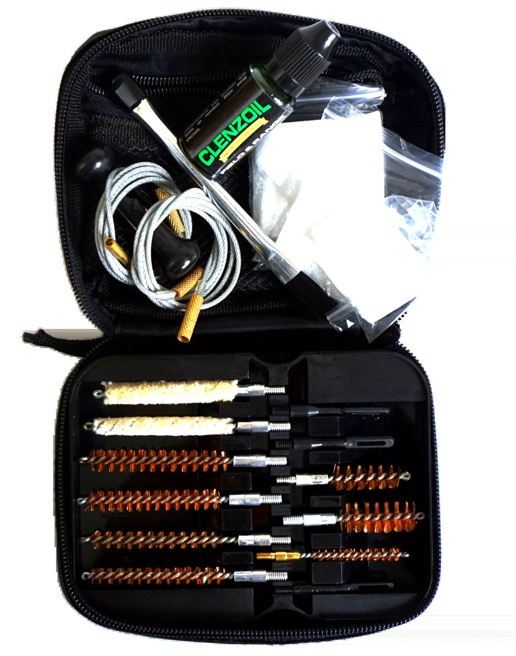 Clenzoil Field & Range Multi-Caliber Rifle Cleaning Kit, 21-Piece, Black, 39-inch Cable, 2335