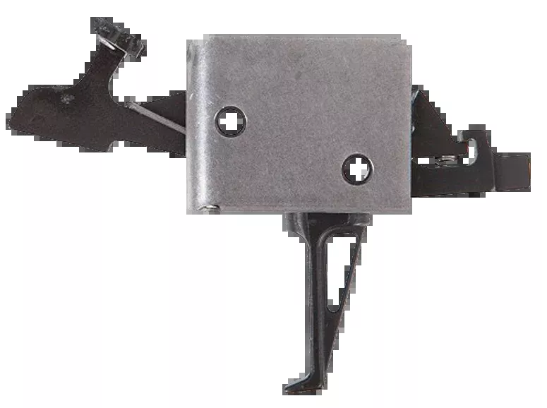 CMC Triggers AR-15/AR-10 Drop-In 2-Stage Flat Trigger, 1 lb/3 lb Pull, Black/Silver 91504
