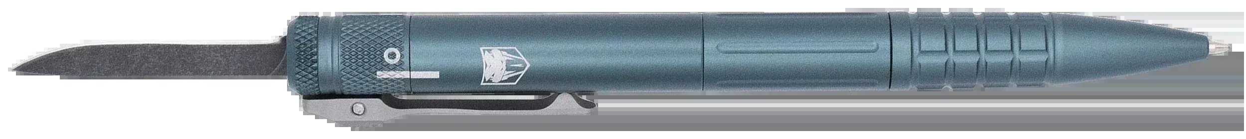COBRA TEC KNIVES LLC Tactical Pen Gen II, Gray Aluminum, D2 Blade, Out-the-Front, Pocket Clip CNCOTFPGRYGEN2