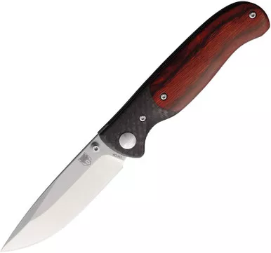 CobraTec Knives Baron Folding Knife -3.25" 154CM Drop Point Blade, Carbon Fiber and Pakkawood Handles, Bar Lock - CTBRN