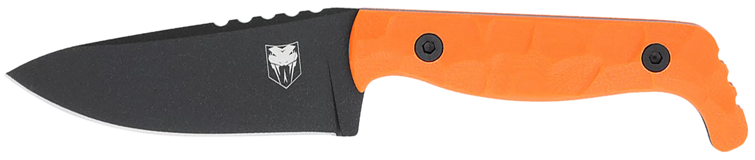 CobraTec Knives CTKPORG KingPinEDC 4" Fixed Drop Point Plain Black Powder Coated D2 Steel Blade, 4" Blaze Orange Textured G10 Scales Handle