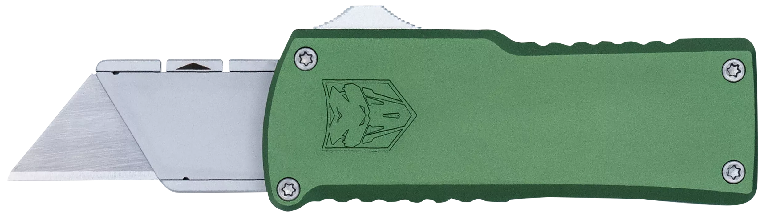 CobraTec Knives CTOTFUTODG UtilityOTF Plain Aluminum Blade, 3.38" OD Green Aluminum Handle
