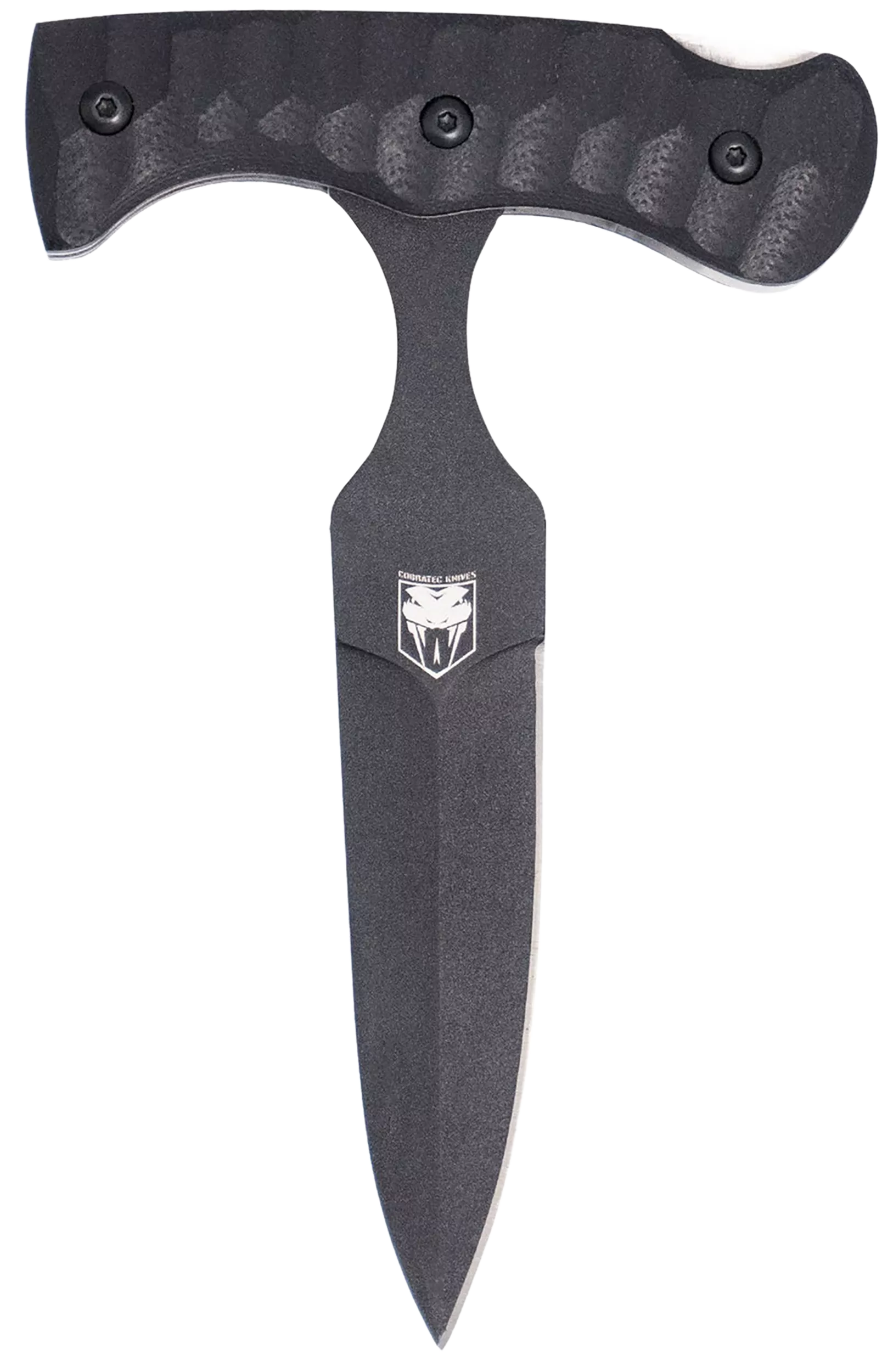 CobraTec Knives FG10PD Folding Push Dagger2.88" Folding Dagger Plain Black D2 Steel Blade, 4.06" Black Textured G10 Scales Handle