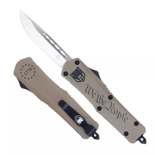 Cobratec Knives Mwtpfs3dns Fs- 3 We The People Medium 3 " Otf Drop Point Plain D2 Steel Blade Tan