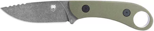 CobraTec Knives SD2DNSODGGEN2 Skinner Gen II 3.50" Fixed Plain Stonewashed D2 Steel Blade, 4.31" OD Green Textured G10 Scales Handle w/Finger Ring