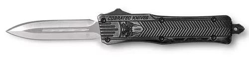 CobraTec Knives SSWCTK1SDAGNS CTK-1Small 2.75" OTF Dagger Plain D2 Steel Blade/Stonewashed Aluminum Handle Features Glass Breaker Includes Pocket Clip
