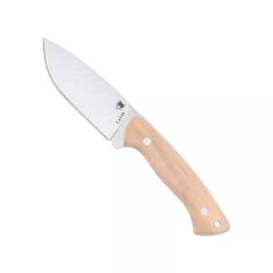 CobraTec Knives Twin Mountain Fixed Blade - 4.0" 1.4116 Stainless Steel Drop Point Blade, Olive Wood Handles, Leather Belt Sheath