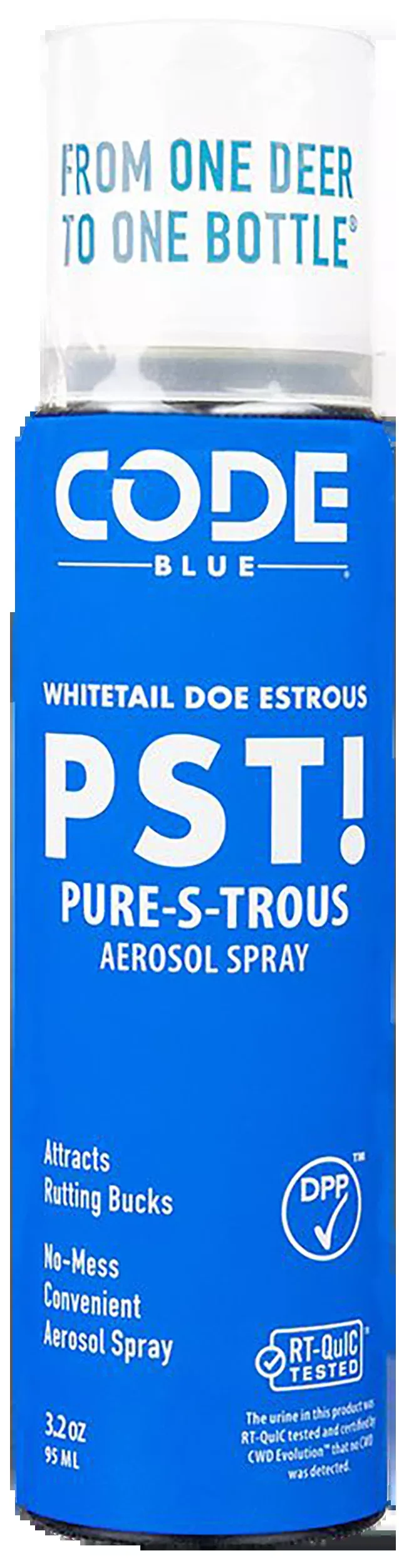 Code Blue Pure-S-Trous Doe Estrous Aerosol Scent Spray, 3.2 oz, Attracts Rutting Bucks, OA1433