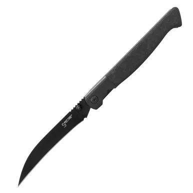 Cold Steel 60 Series Spectre Liner Lock Folding Knife - 3.75" CPM-20CV Black Hawkbill Blade, Forged Carbon Fiber Handles with Titanium Bolsters - CS-FL-39SHB