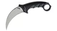 Cold Steel Cs- 49kst Steel Tiger 4.75 " Fixed Plain Stone Washed Japanese Aus- 8a Ss Blade/Black W/Thumb Shelf & Finger Ring Griv- Ex W/Overmold Kray- Ex Handle