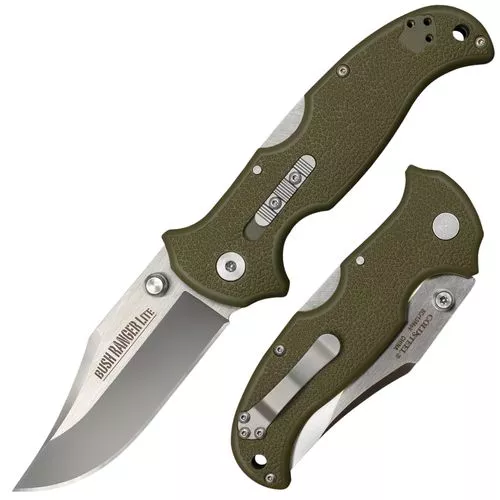Cold Steel Cs21a Bush Ranger Lite 3.50 " Folding Clip Point Plain 8cr13mov Ss Blade/Black Gfn Handle Includes Pocket Clip