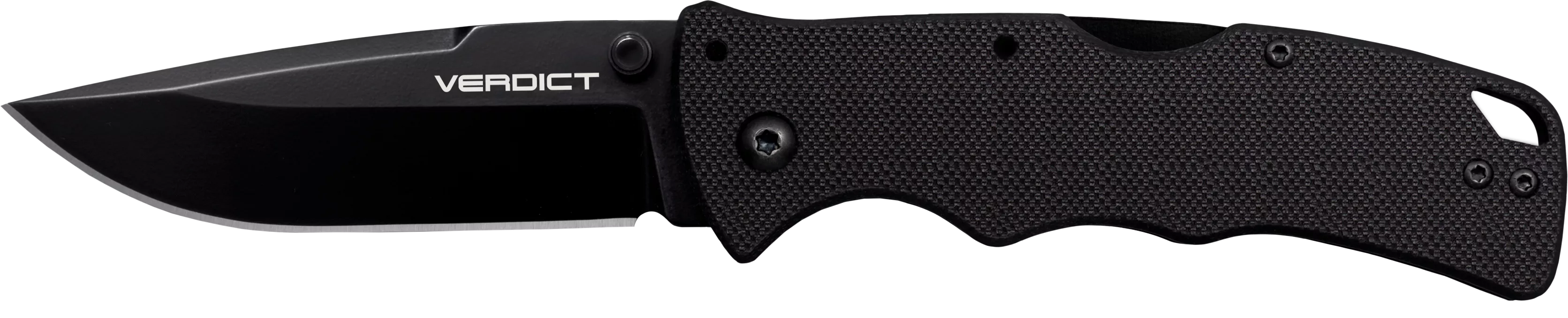 Cold Steel CSFLC3SP10A Verdict3" Folding Spear Point Plain Black Matte AUS-10A SS Blade/Black G10 Handle Includes Belt Clip