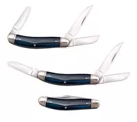 Cold Steel Csflgstkmb Gentlemans Stockman 22.102.50 Folding Clipsheepsfootspey Plain 8cr13mov Ss Bladedark Blue Wpolished Bolsters Bone Handle