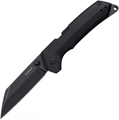 Cold Steel Karve ATLAS Lock Folding Knife - 3.75" AUS-10A Black PVD Seax Blade, Black G10 Handles - CS-FL-38VK