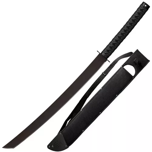 Cold Steel Tactical Katana Machete, 24-inch Tanto Blade, Polypropylene Handle, Cor-Ex Sheath COLCS97TKMS