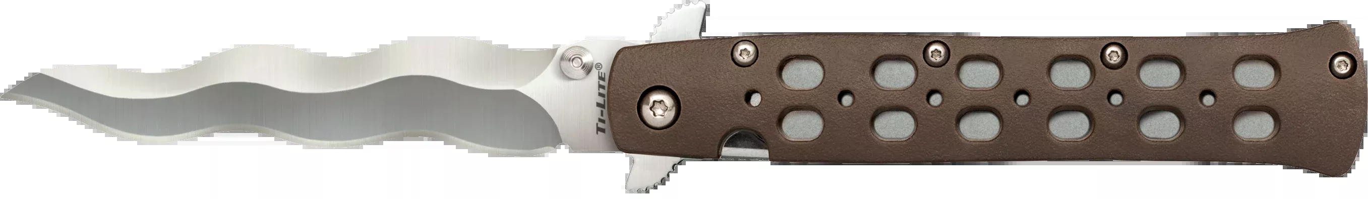 Cold Steel Ti-Lite Kris Folding Knife, 4 in AUS-10A Plain Blade, Flat Dark Earth Griv-Ex Handle CS26SK4