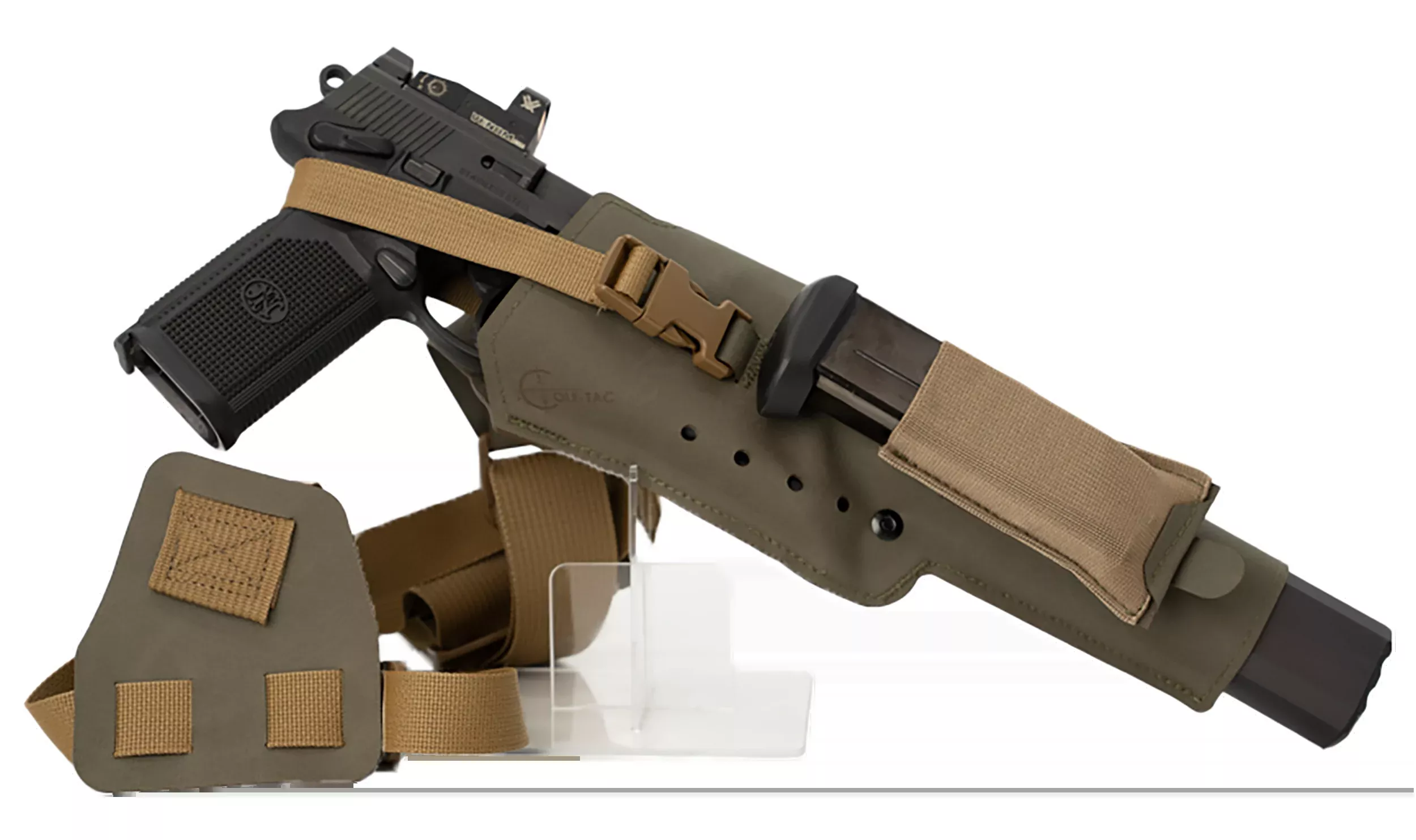 Cole-TAC Varmint XL Chest Holster, Ranger Green Left-Hand — Suppressor-Ready Pistol Carrier VWX106